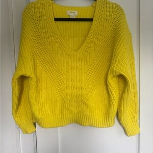 Anthro Bright Yellow Knit Sweater
